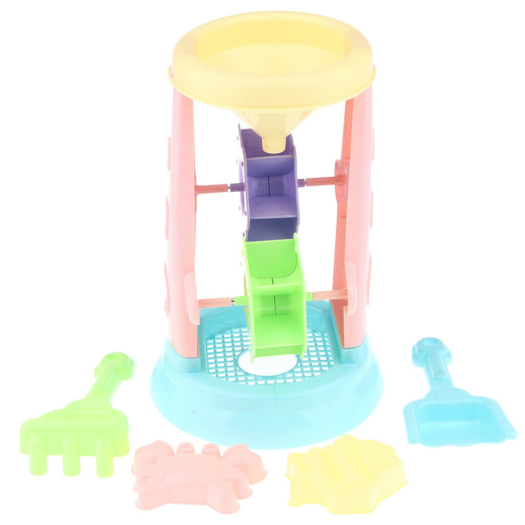 5 Pieces Beach Sand Toys Set - Sandbox Water Wheel Sandglass, Shovel and Animal