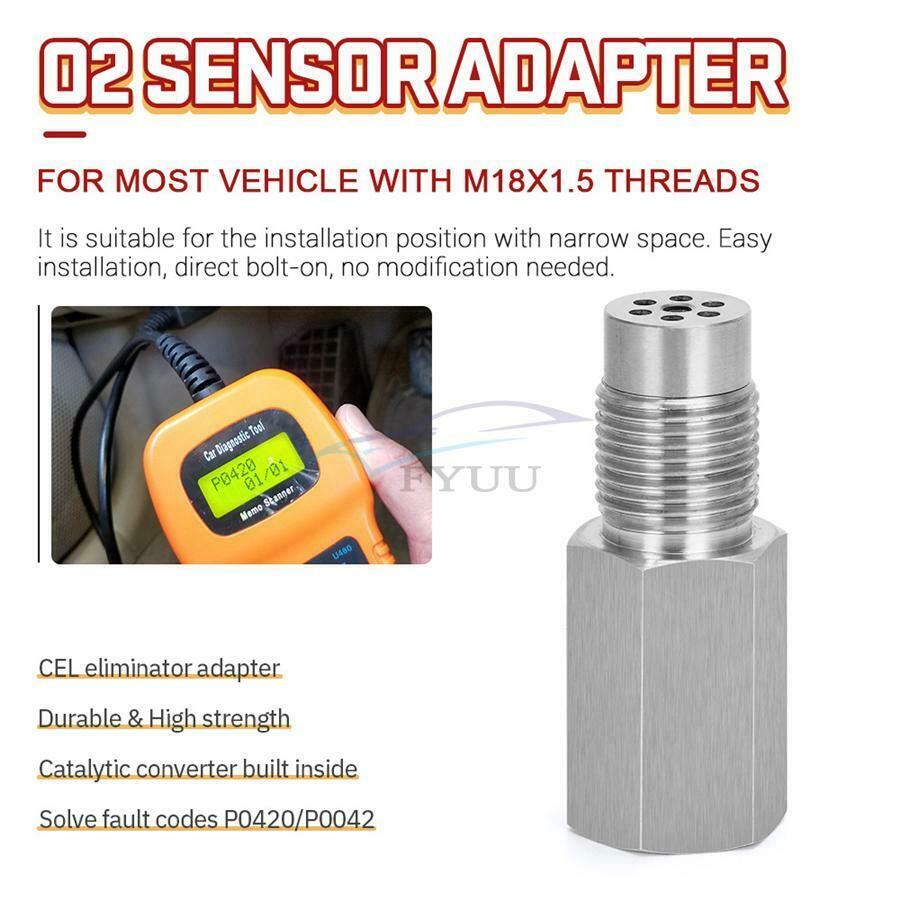 1 Set 58mm Universal SM18×1.5tainless Steel Catalytic Converter Oxygen O2 Sensor