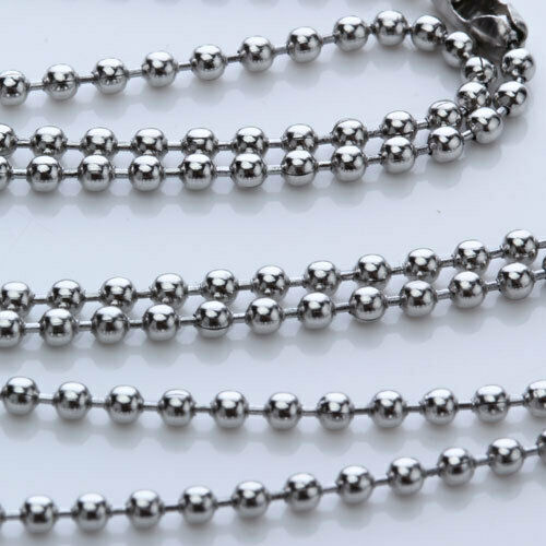 Stainless Steel Metal Chain Necklace Ball Chain Bead Connector Long 20inch