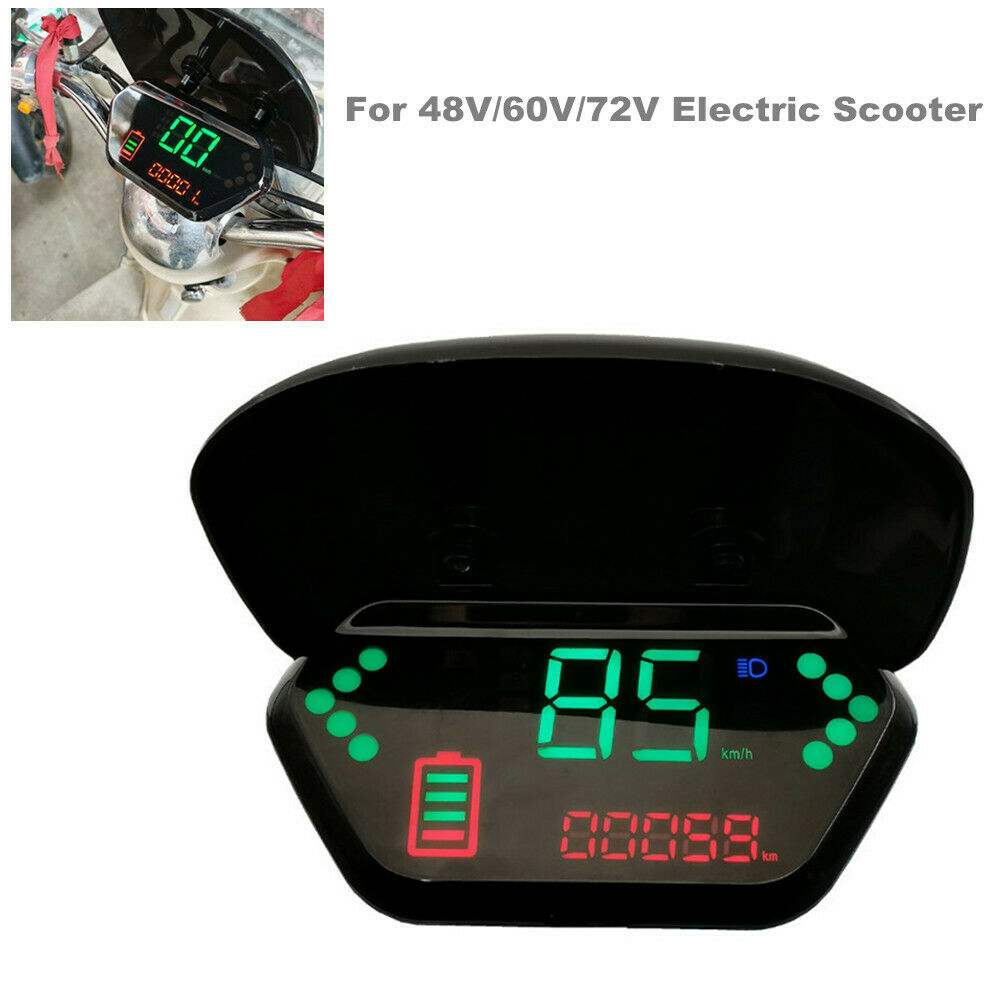48V/60V/72V Electric Scooter LED Display Instrument + Bracket Speed Indicator