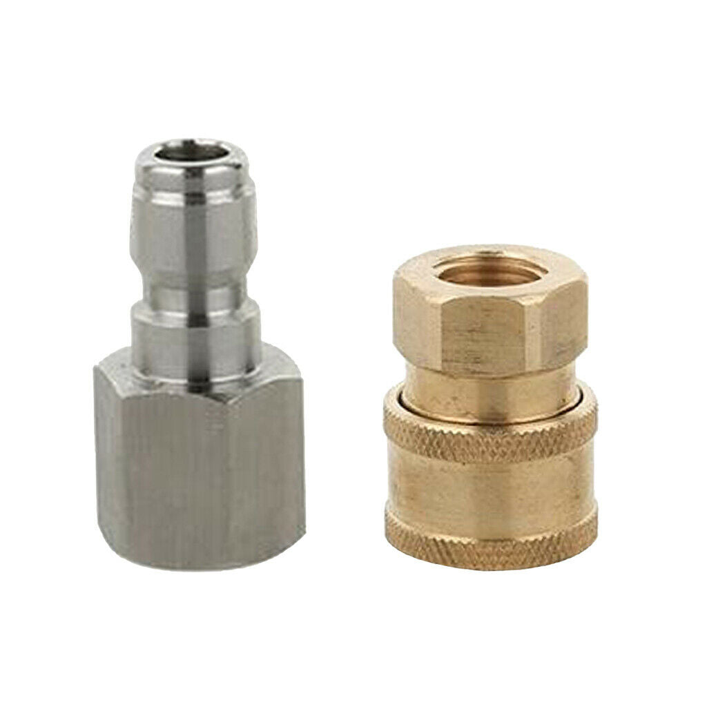 Set of 2 Hose Quick Adaptor Heavy Duty Durable 1/4in for Pressure Washer