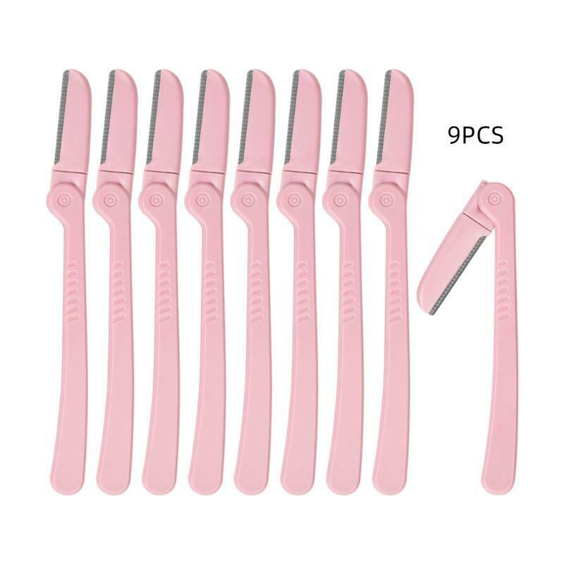 9Pcs Eyebrow Razors Pink Multi Purpose Hair Removal Tool Epilators Hair Trimmer