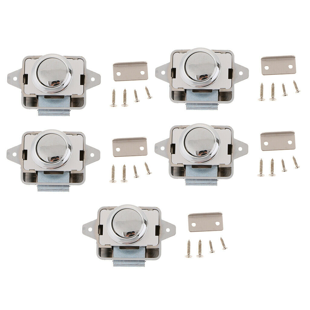 5pcs Zinc Alloy Push Button Lock for Car RV Truck Boat Motor Home  Caravan