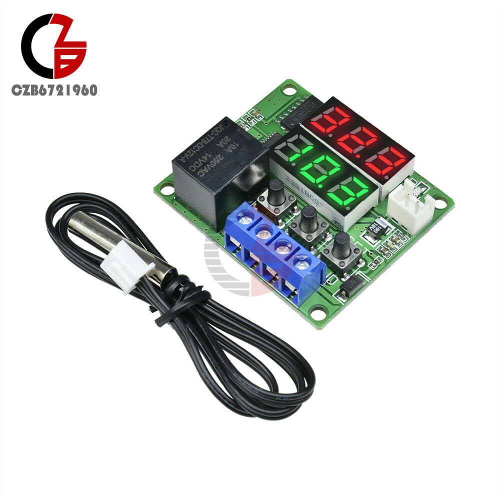 Temperature Controller Thermometer 12V -50~110℃ Dual Relay Alarm Air Regulator