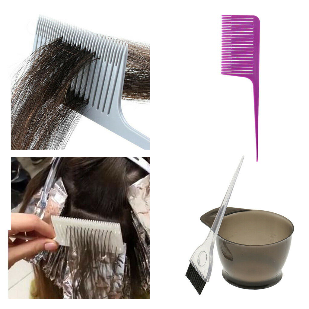 3Pcs Hair Color Tint Bowl Brush Weaving Hair Comb for Hair Dye Barber Kit