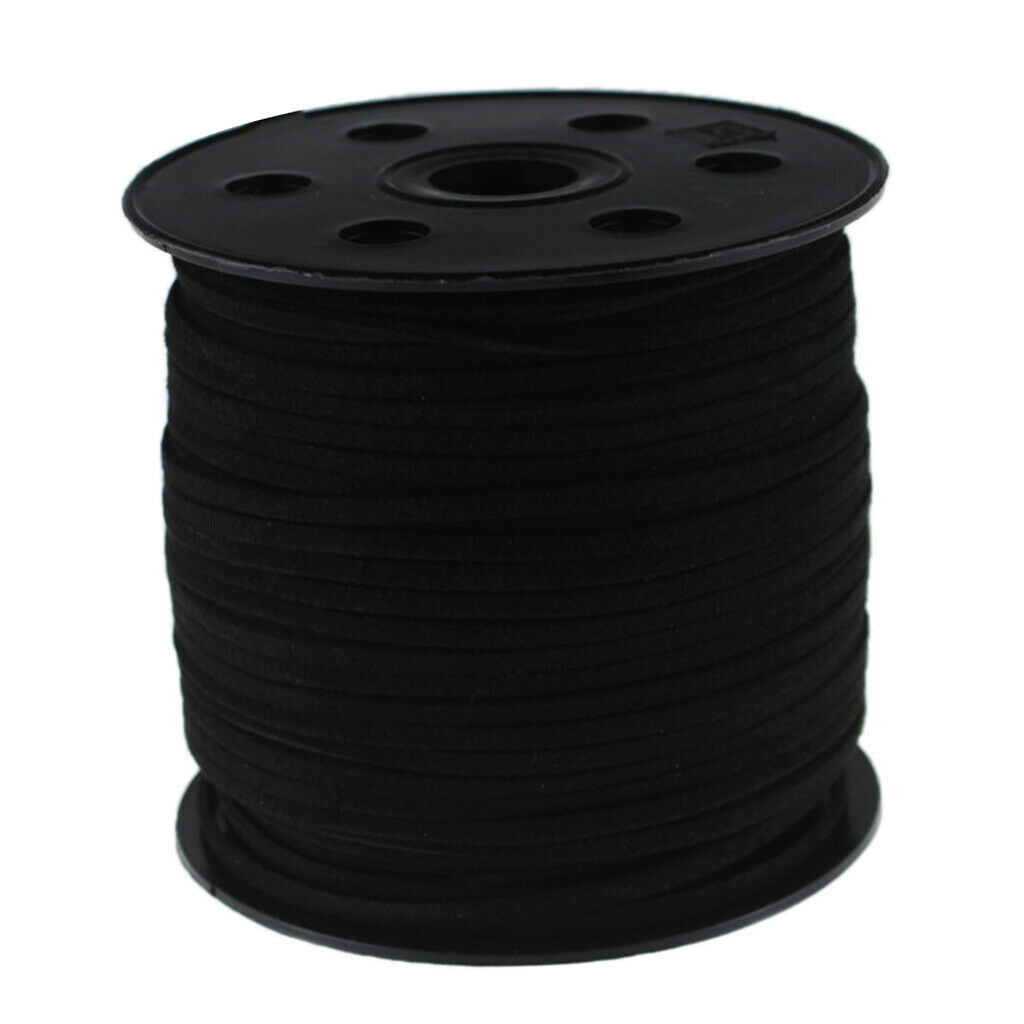 100Yard 3mm Faux String Beading Thread Lace for Jewelry Making Decors Black