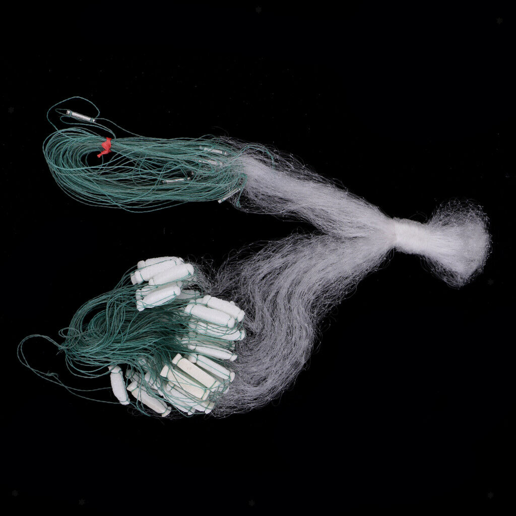 2X Nylon Fishing Fish Sinking Gill Net Casting Soft Bait Trap with Float 0.7x8m