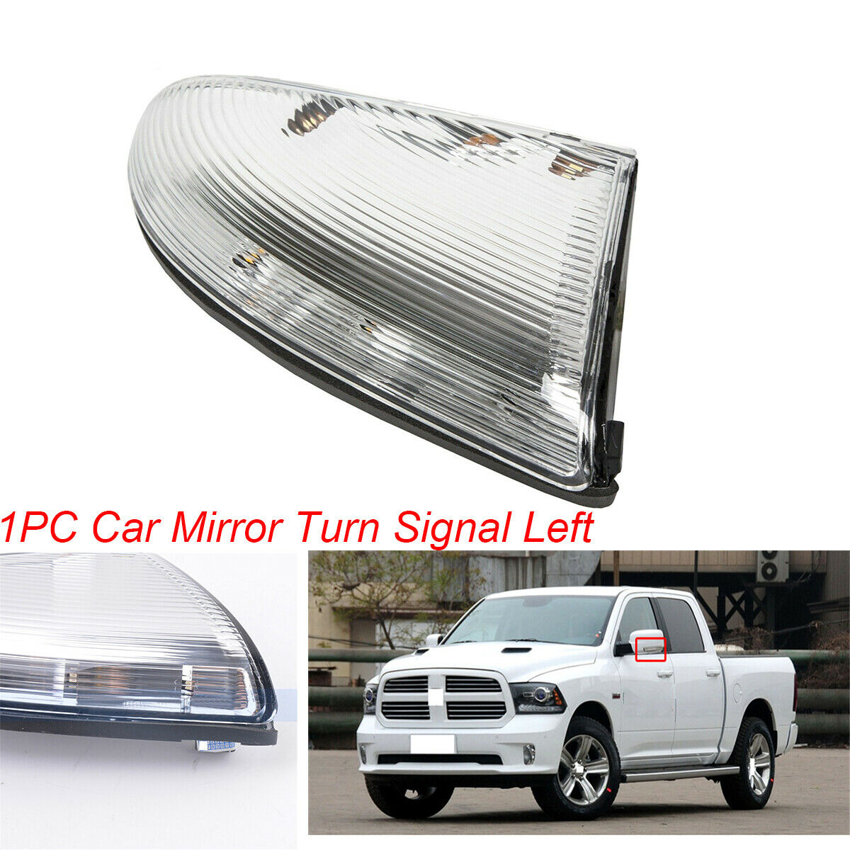 1PCS Car Left Side Front Mirror Turn Signal For Dodge Ram 1500 09-14 2500 10-14