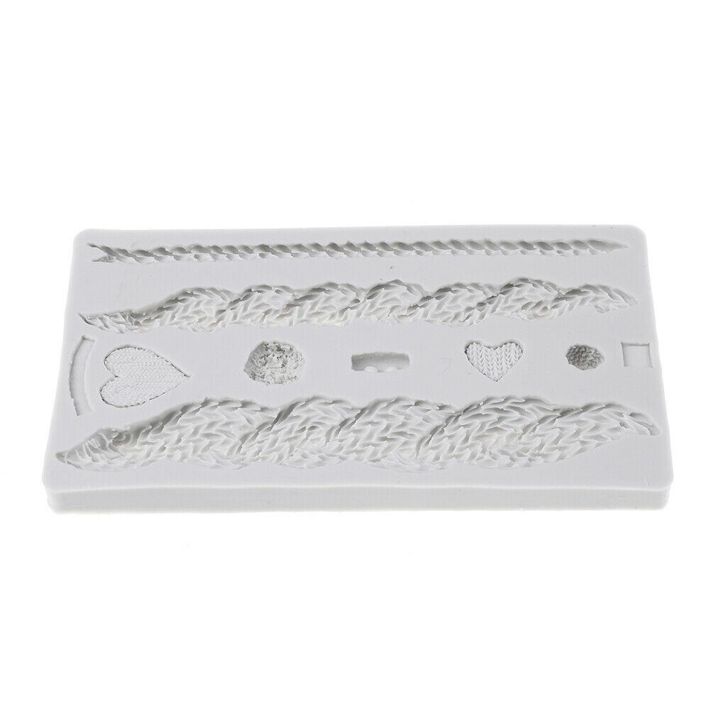 cable knit mold silicone fondant cake mould decor chocolate sugarcraft too  Rf