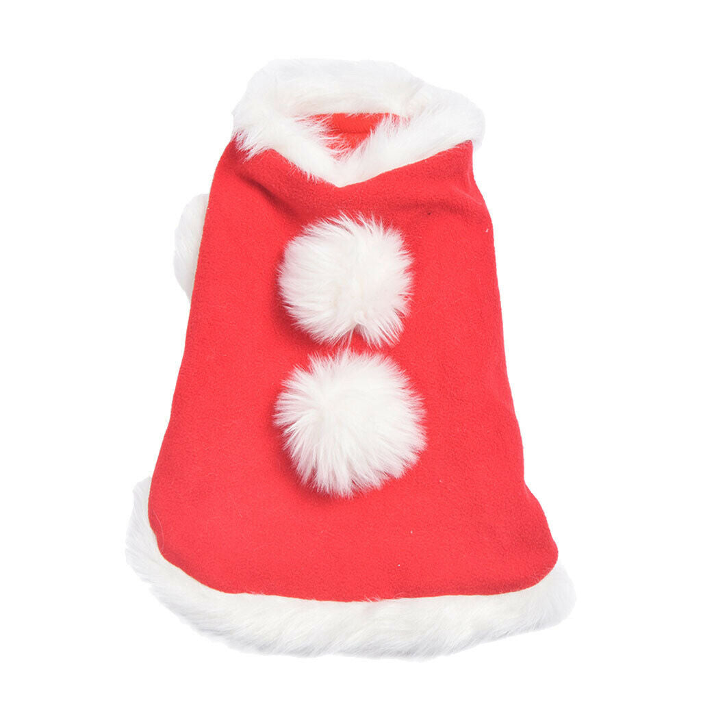 Pet Christmas Cloak Costume with Bells Thicken Fabric Dog Clothes Apparel L