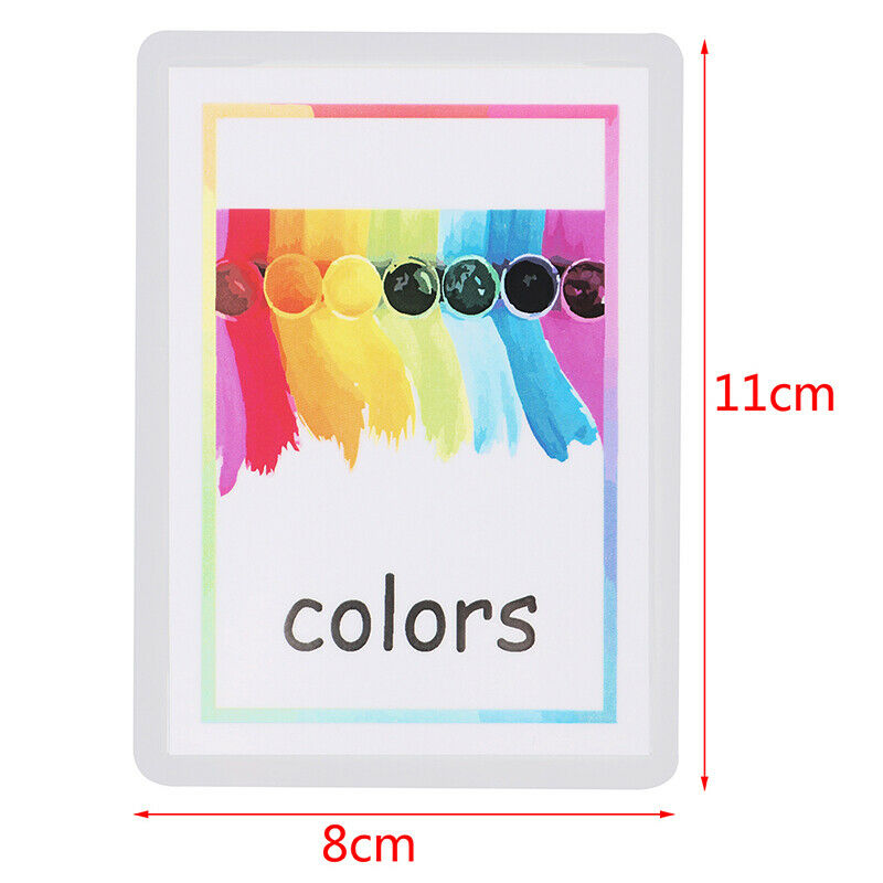 12Pcs Kids English Learning Word Cards Color Flash Card Children Color CogniFCA