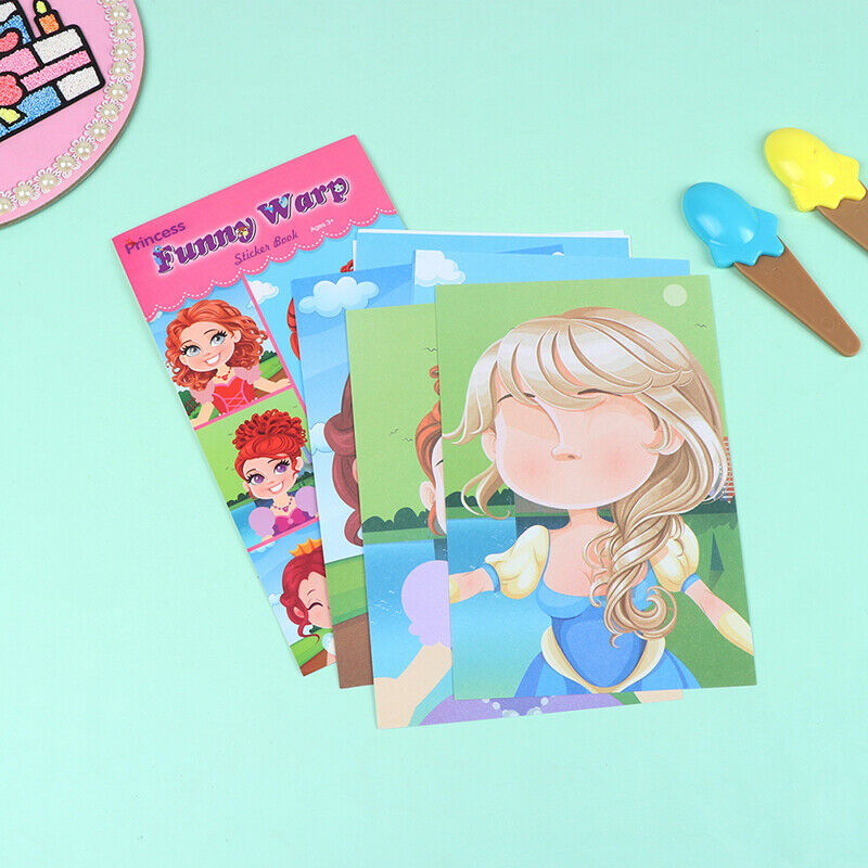 9pcs/set Stickers DIY Cute Stickers Children Puzzle Games Make-a-Face Princ Ad