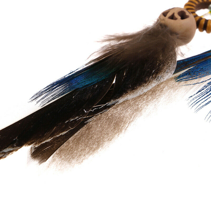 Car Dream Catcher for Rearview Mirror Handmade  Navy Blue Car Charms Hanging _BD