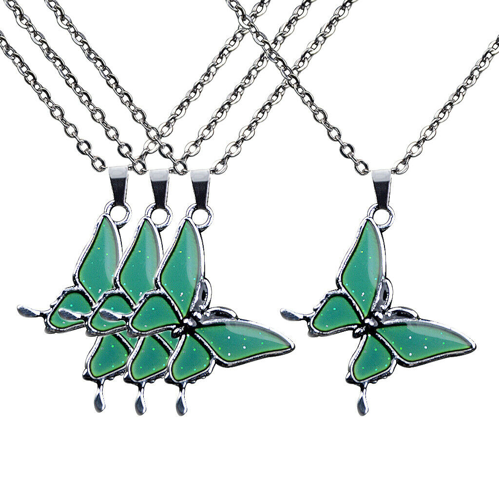 4pcs Fashionable Color-changing Mood Necklace Wife Lover Valentines's Gift