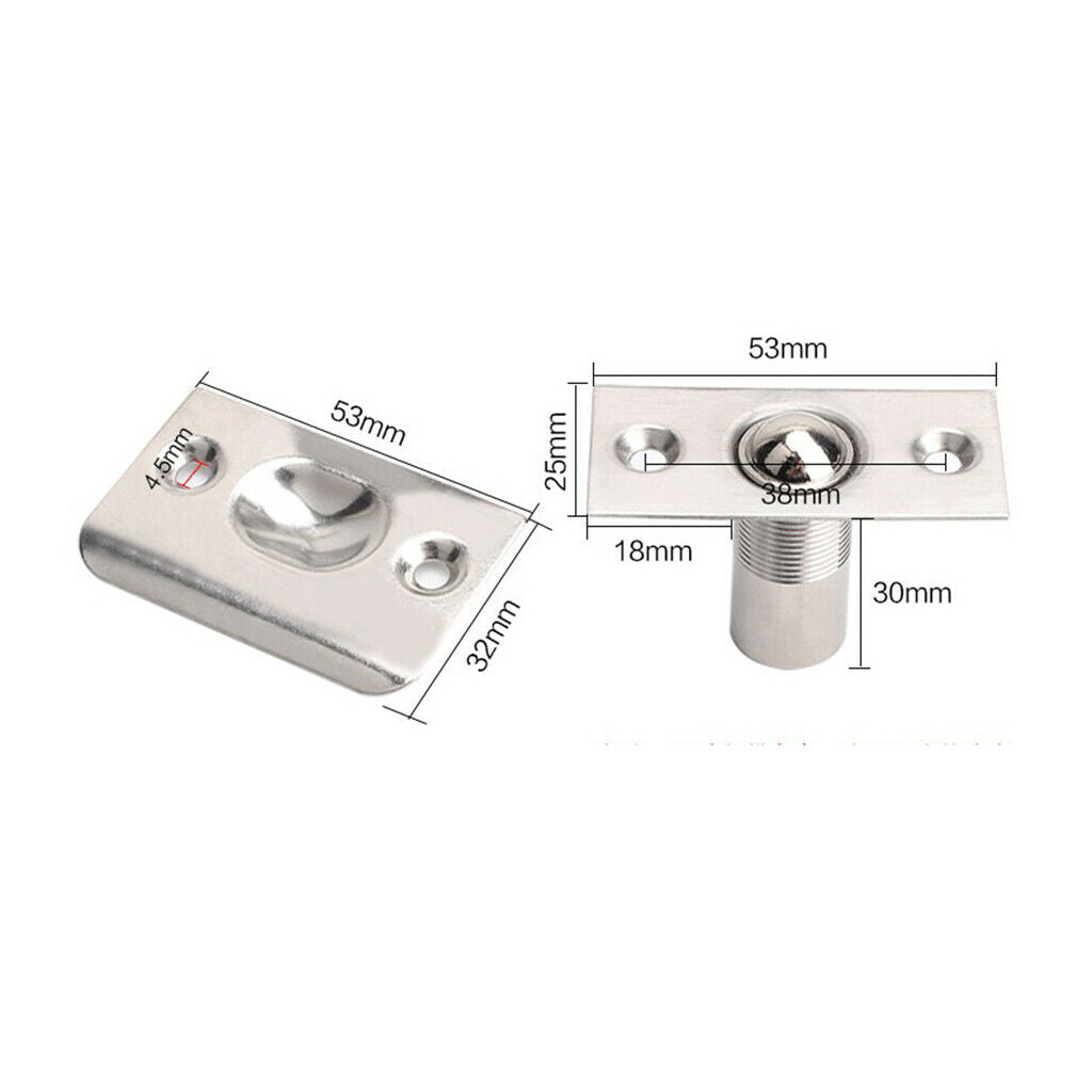 Adjustable Door Roller Catch Mortice Spring Loaded Ball Latch Locks Chrome