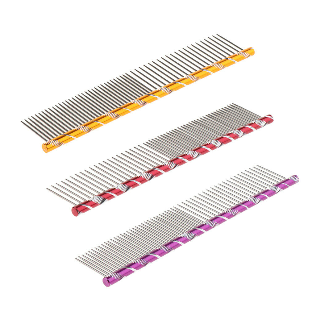 Pet Stainless Steel Hair Comb Pet Grooming Brush for Dog Cats Beauty Red