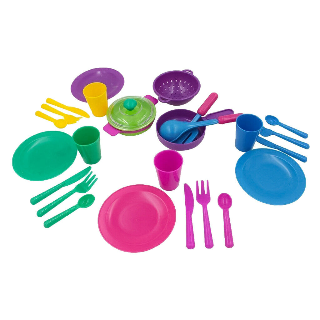 28pcs Children Role Toys Kitchen Cooking Tableware Education Toys Gift