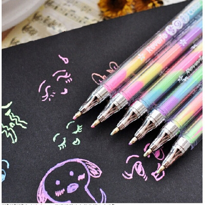 2X Cute Highlighter Pen Marker Stationary Point Pen Ballpen 6Color Gift BDAU