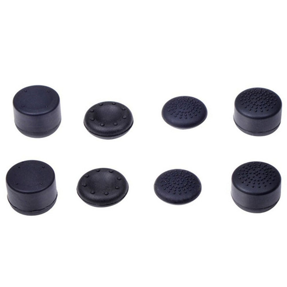 8X Black Silicone Thumb Stick Grip Cover Caps For PS4 Game Analog Controllerã€ Lt