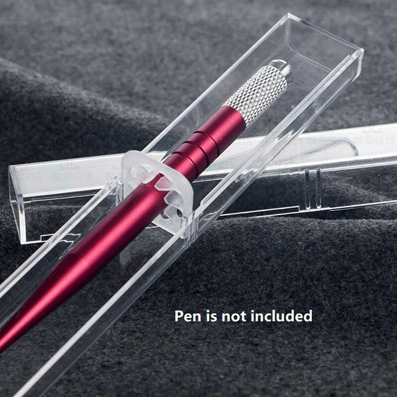 1pc Manual Acrylic Microblading Permanent Tattoo Pen Box Holder Transpare.l8