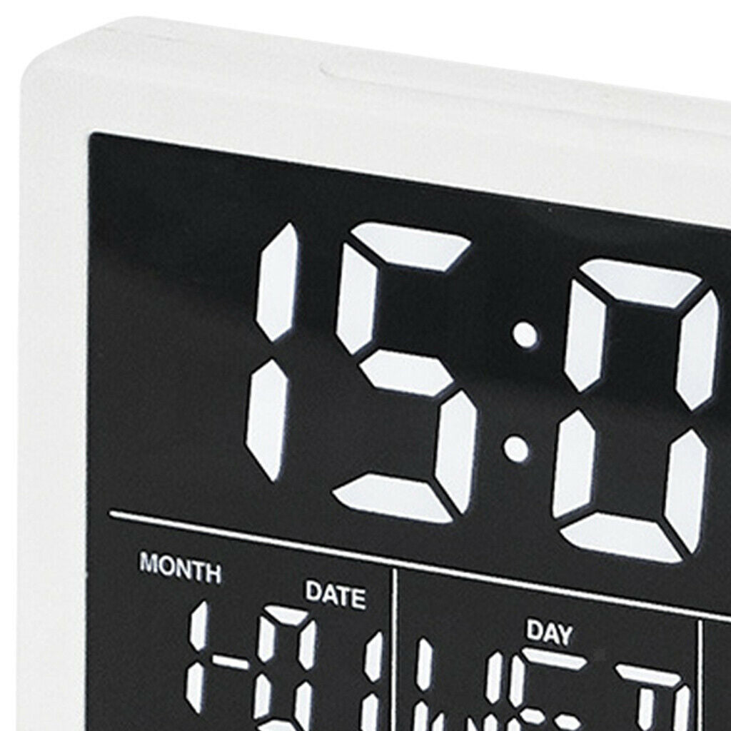Multifuncational Desk Alarm Clocks 6 Volume for Bedroom Study Room White