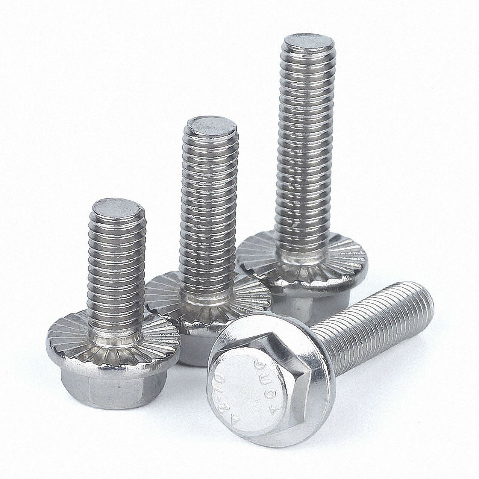 30Pcs M5*8~25mm Flange Hexagon Head Serrated Bolts Set Screws Kit- 304 Stainless