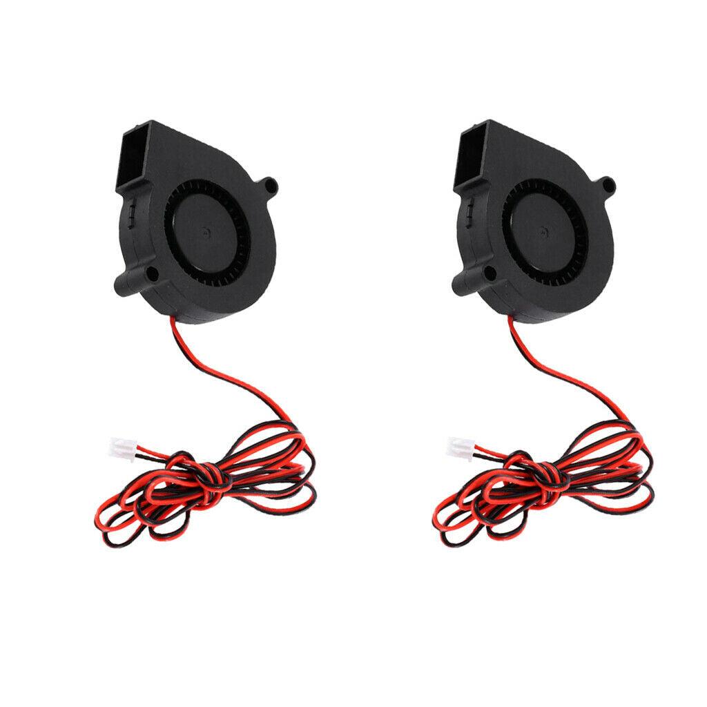 2pcs Silent 24V 50mm 5015 Radial Turbo Cooler Blower Fan For PC CPU Cooling