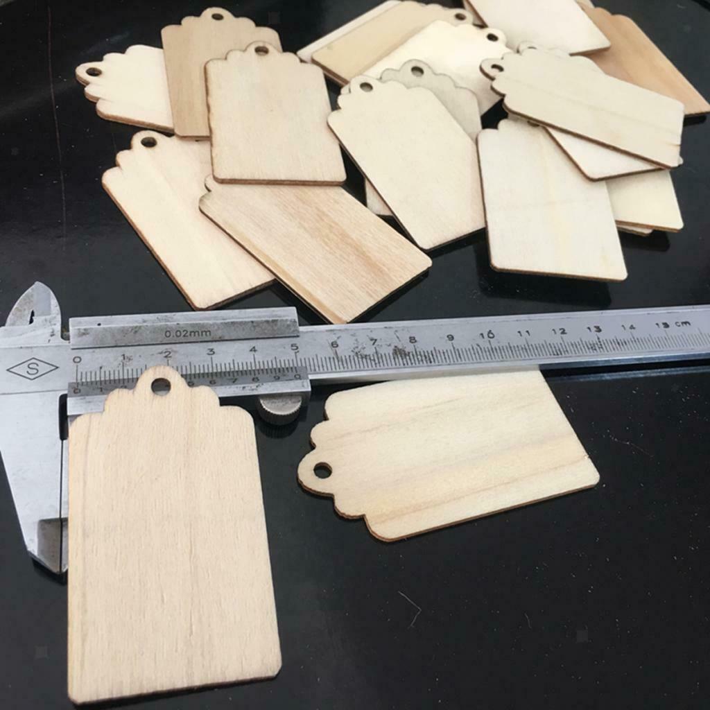 10pcs Unfinished Wood Decor Window Tags Board Decor Wooden Crafts Ornaments