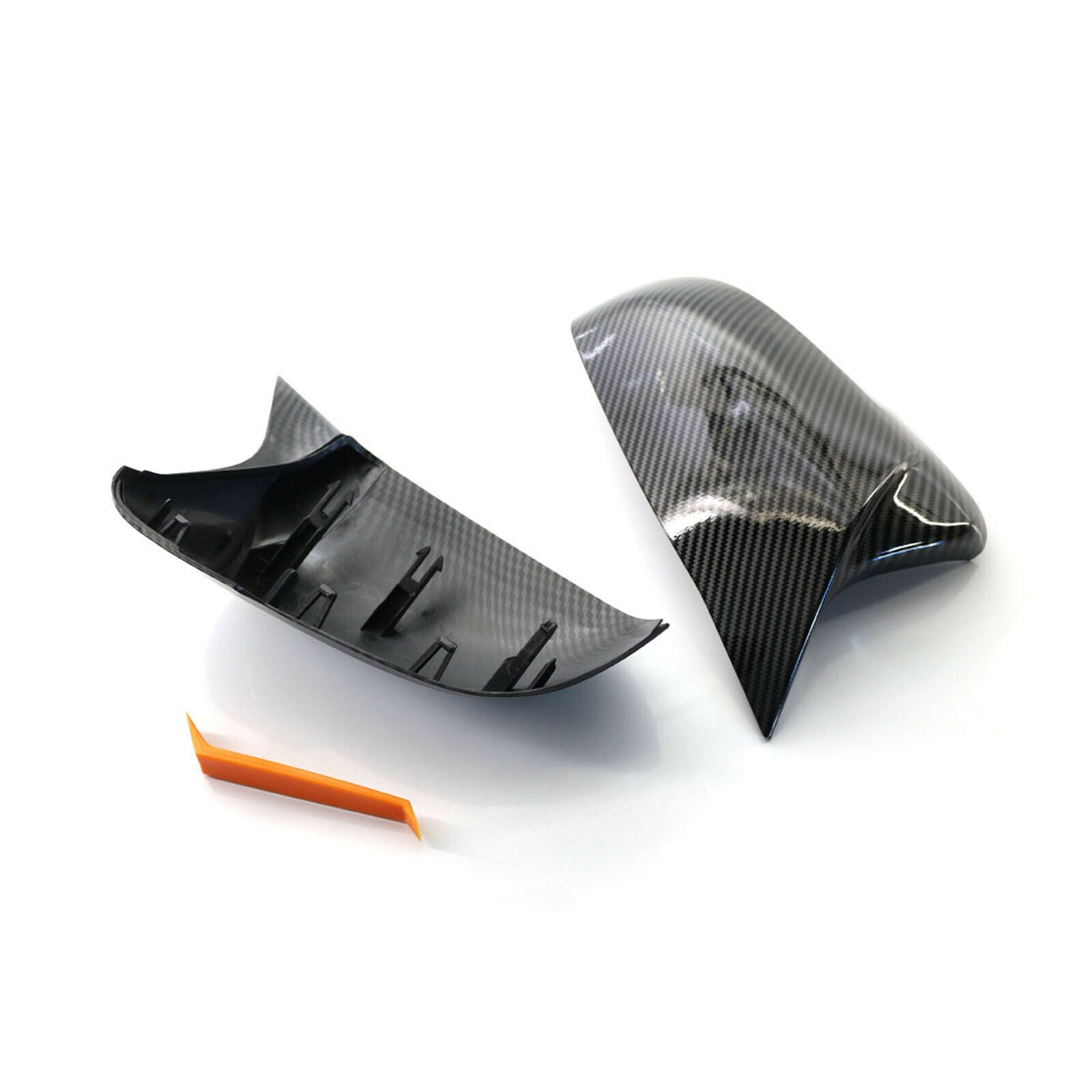 Carbon Pattern Side Mirror Rear View Covers Caps for BMW X1 F48 2016-2019
