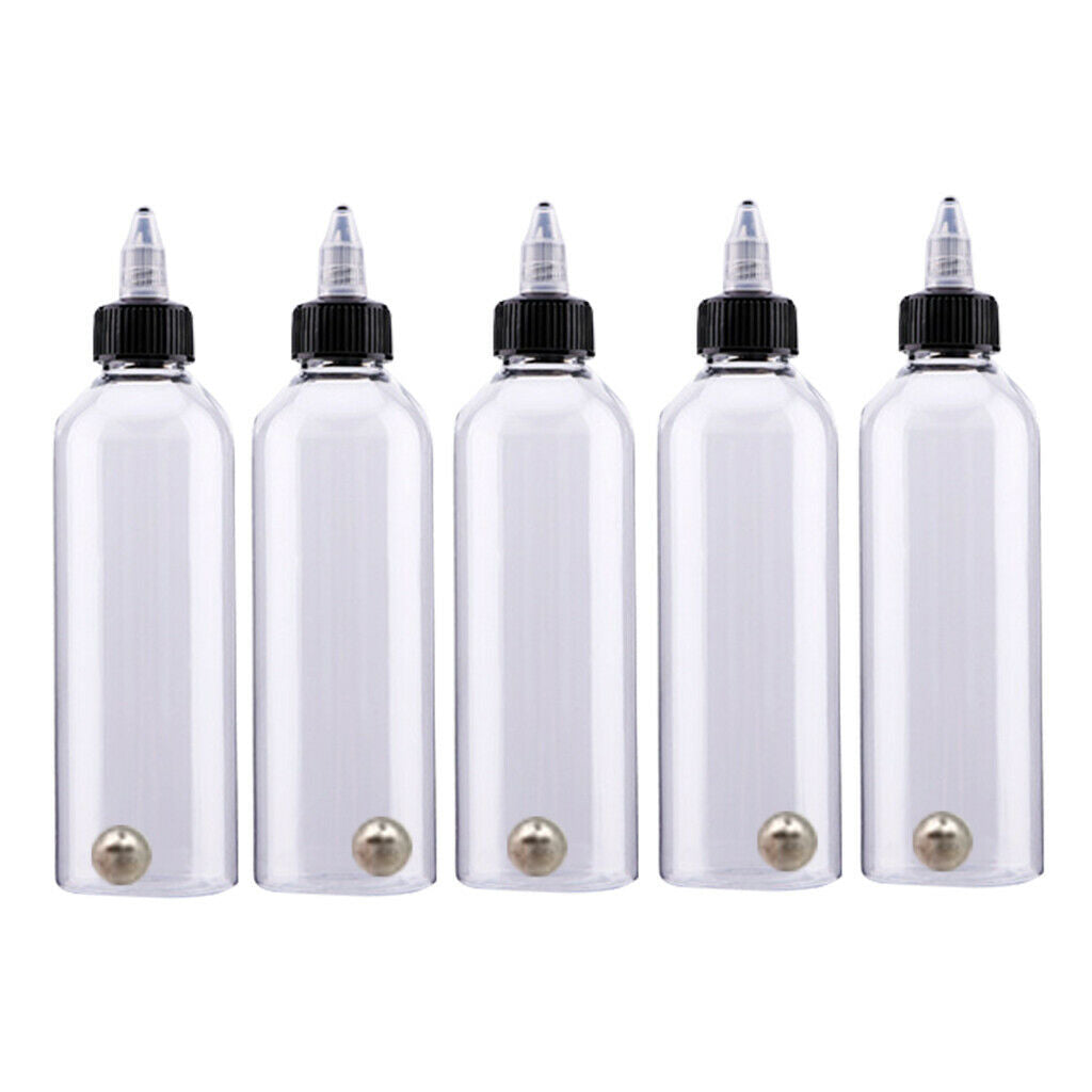 5Pcs Recyclable Spare Tattoo Airbrush Ink Bottles LDPE Plastic Airbrushing