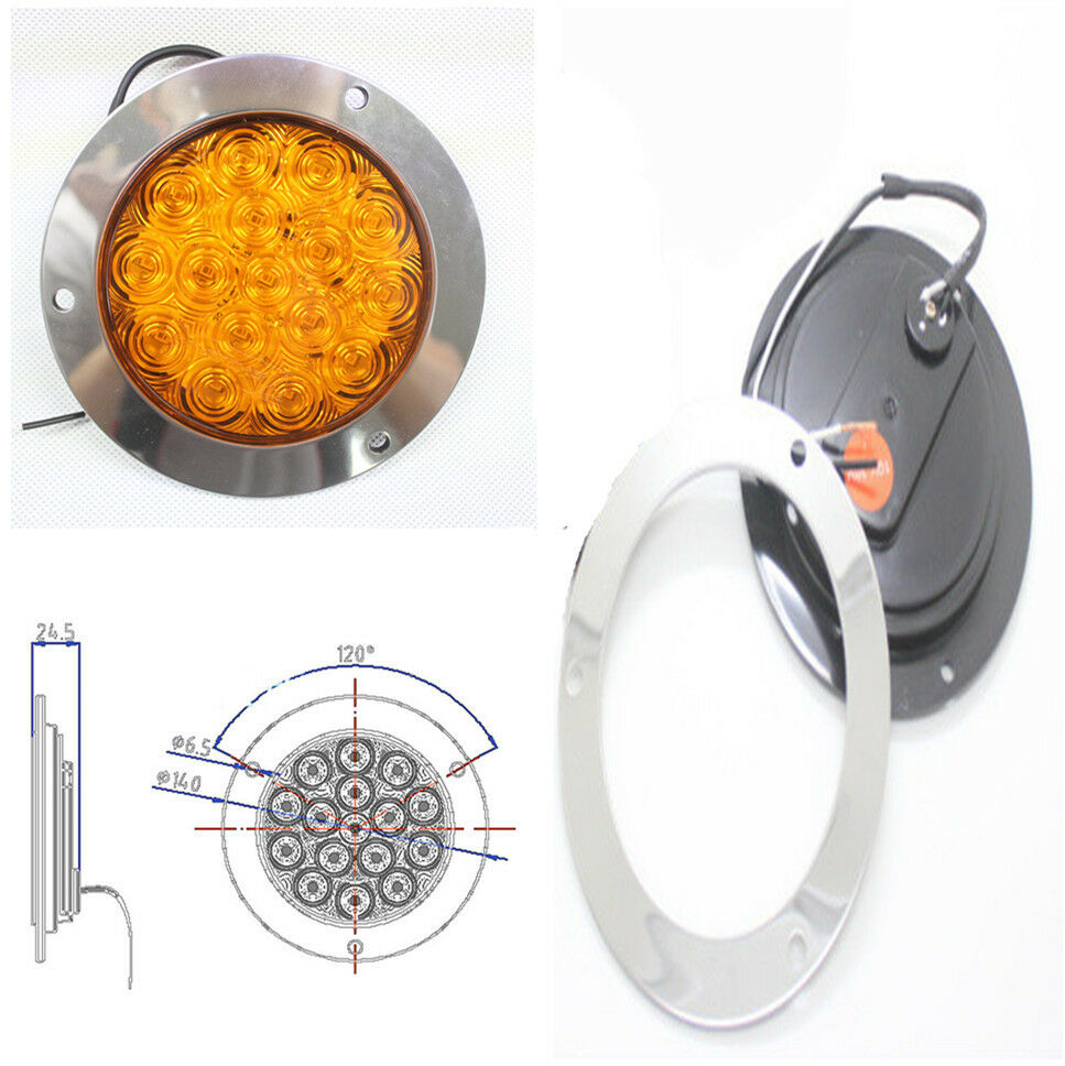 New 16 LEDs Indicator Stop Rear Tail Lights Yellow Clear Reverse Lamps for Car