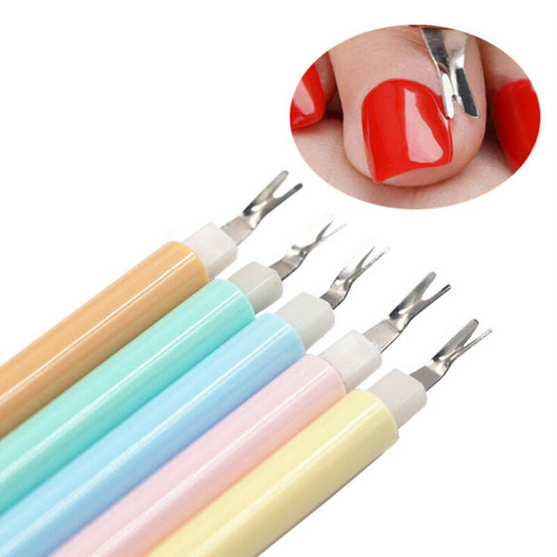 2 in 1 acrylic nail cuticle pusher finger dead skin remover nail scissors B.i Kt