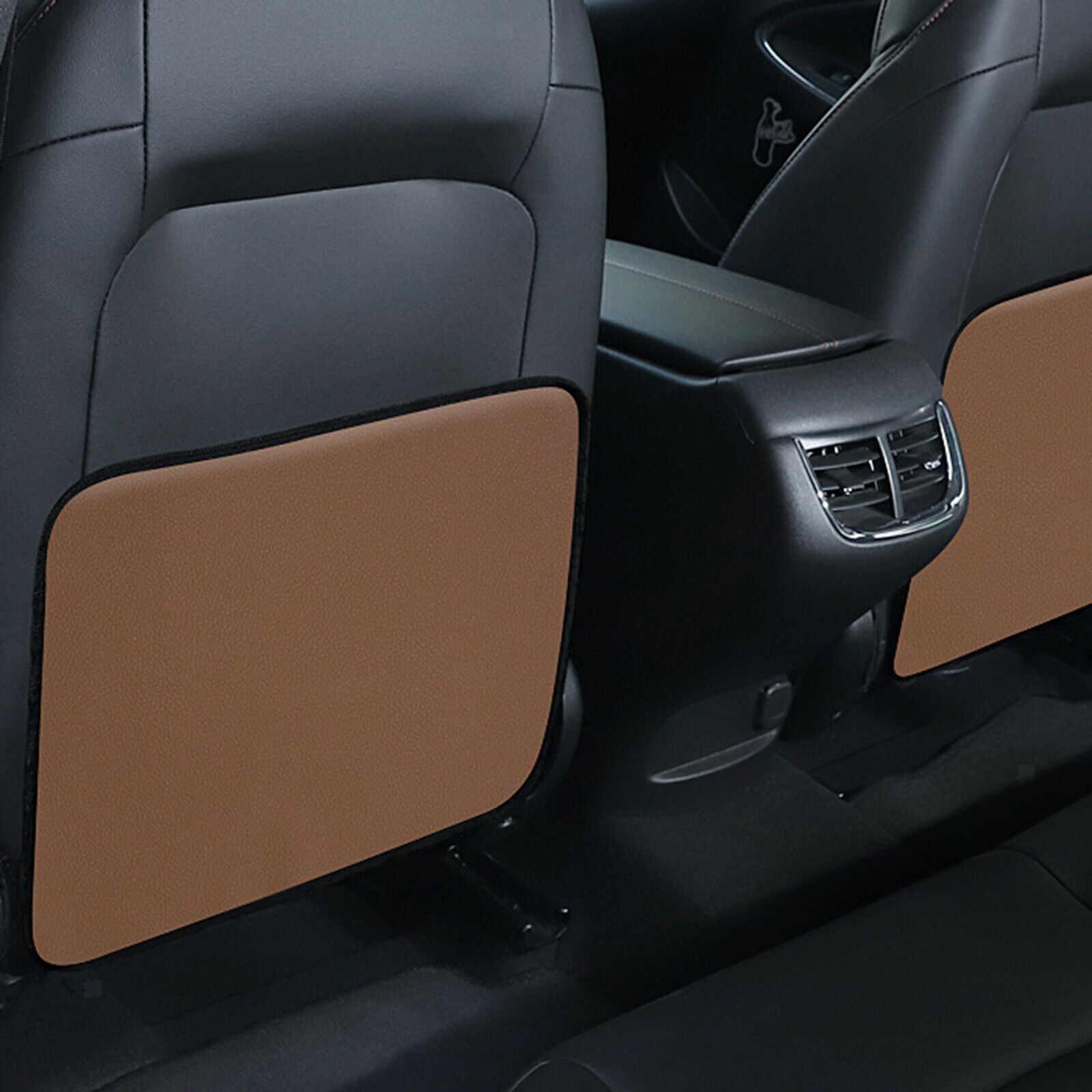 Car Seat Back Cover Kick Mat Anti Stepped Dirty for Kids Brown Small