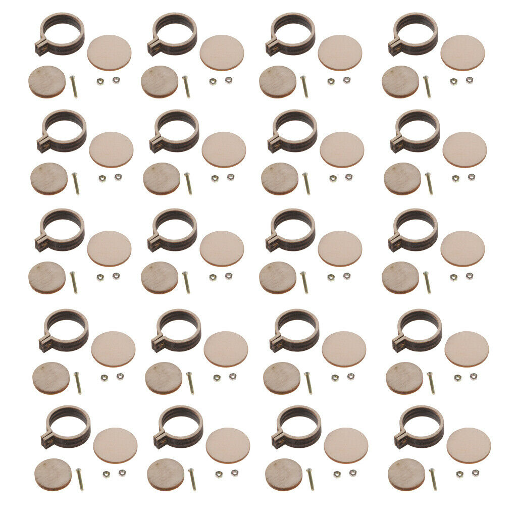 20pcs 2cm Mini Embroidery Hoop Ring Wooden Cross Stitch Frame for Hand Craft