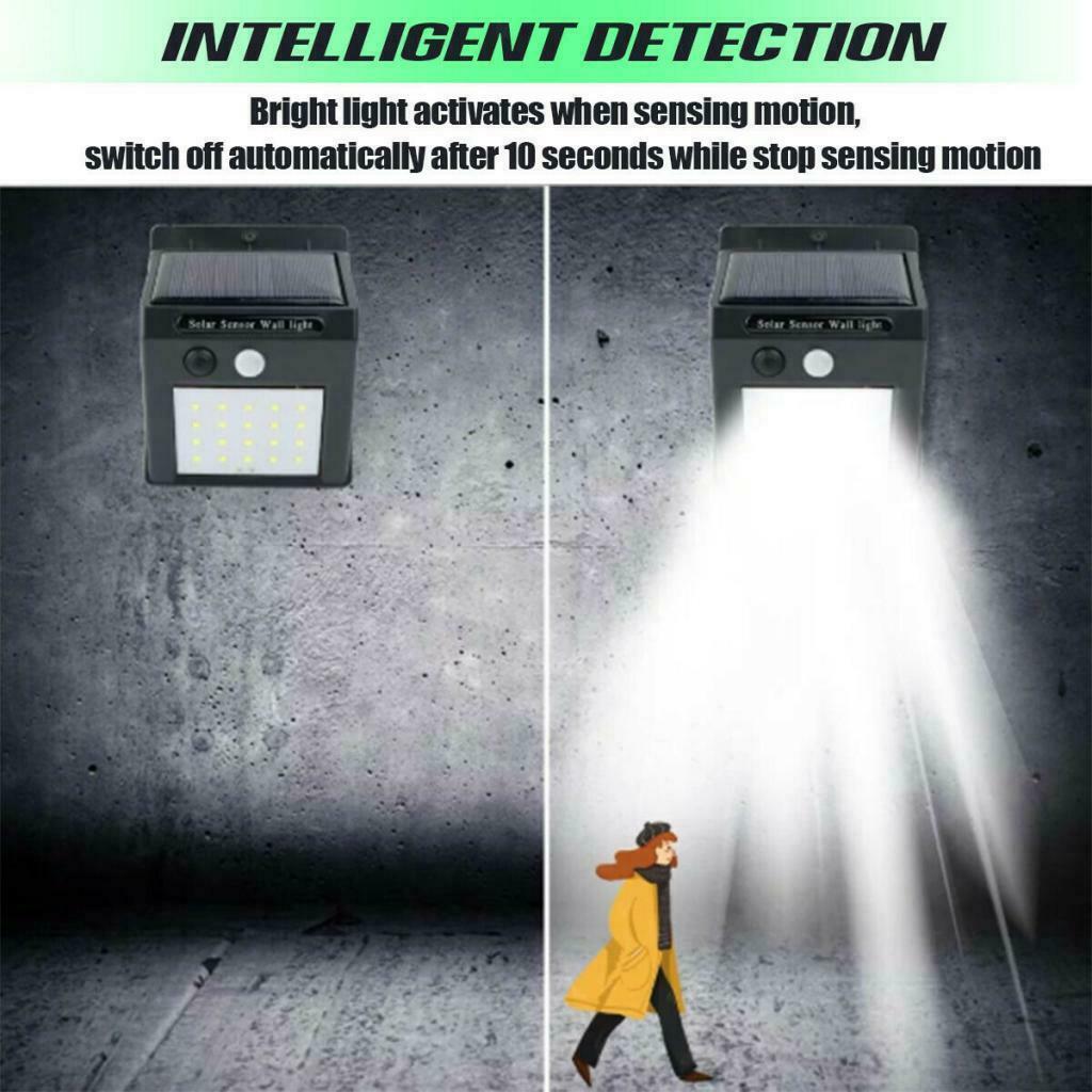 4PCS 30 LED Solar Power Motion Sensor Wall Light Outdoor Garden Lamp Waterproof