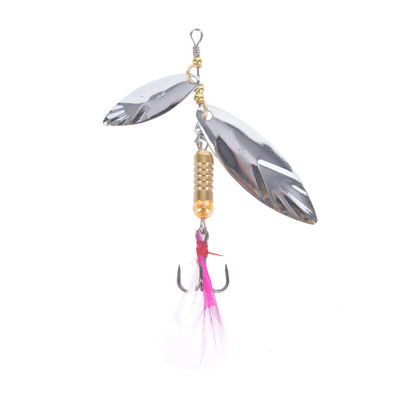 Metal Sliver Rotating Sequins Spoon Lure Spinner Fishing Hard Bait With F.l8