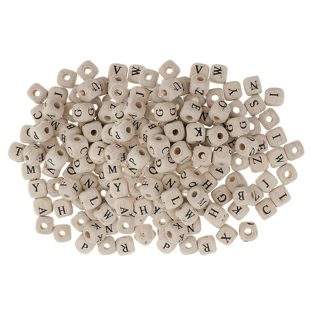 200pcs   Mini   Wooden   Alphabet   Letters   Cube   Beads   for   Jewelry