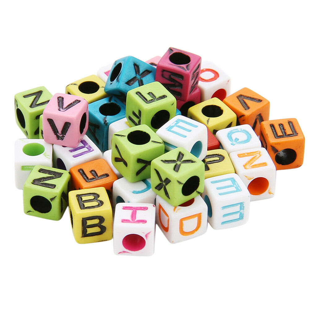 200x Acrylic Alphabet Letter Spacer Beads Charms for DIY Jewelry Making Tool