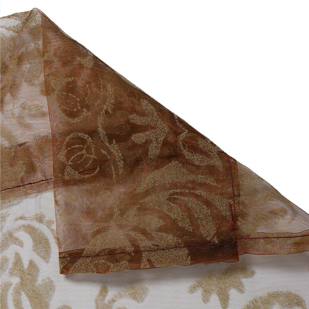 Flocking Sheer Window Curtain Tulle Voile Drape Panel Grommet Top 250x200cm