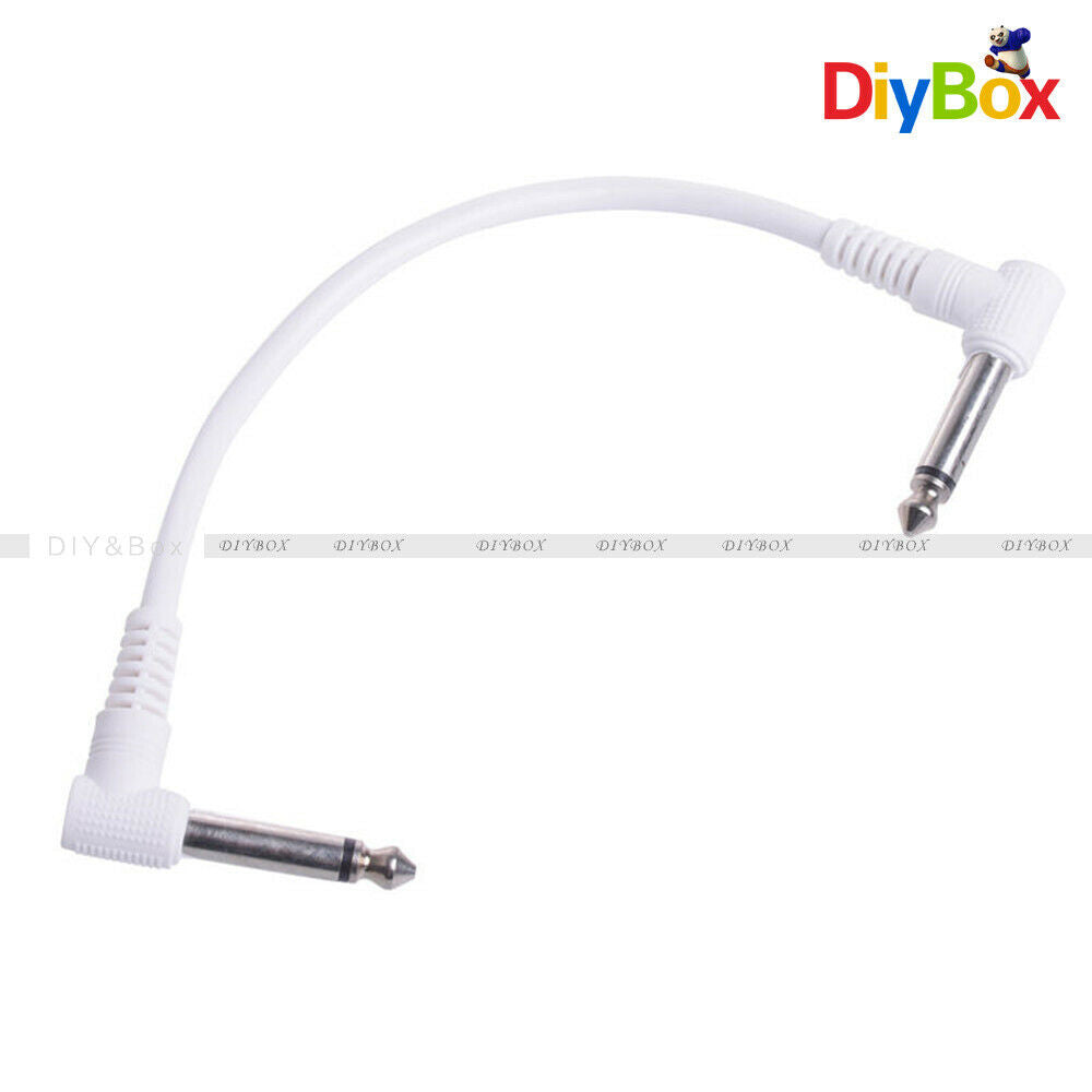 6PCS Colorful 30cm Angled Plug Audio Leads Patch Cables For Guitar Pedal Effect