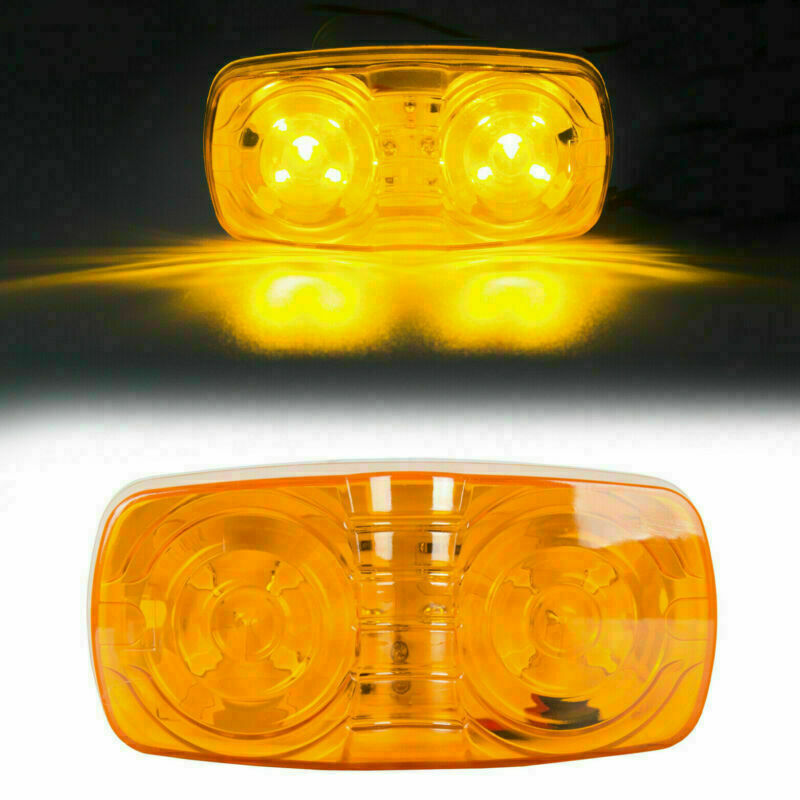 20x Trailer Marker LED Light Double Bullseye 10 Diodes Clearance Lamp Red /Amber