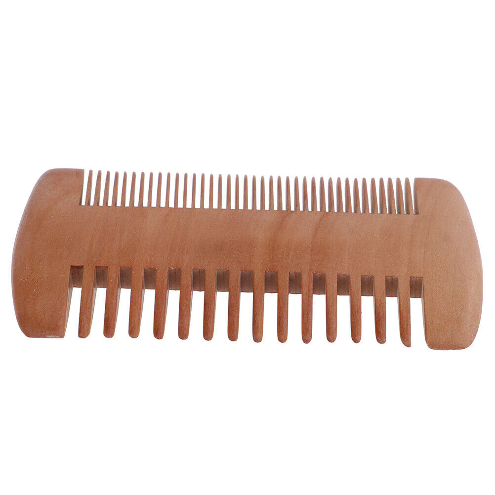 Wooden Beard Comb Anti Static Wood Pocket Comb with Fine Coarse Teeth For BeBDA