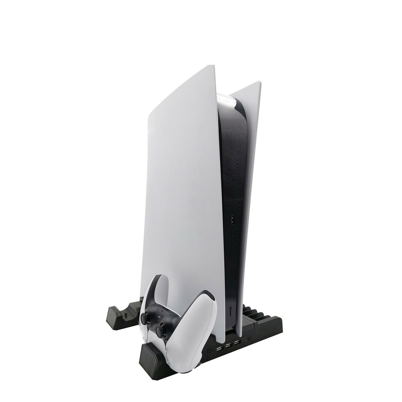 Stand Cooling Fan for PS5 Dock with Dual Controller EXT Port Game Organizer