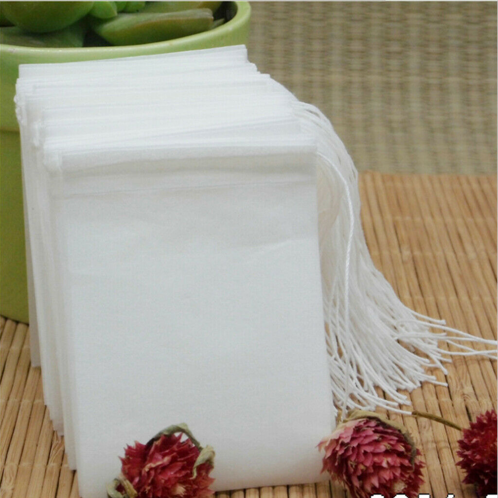 100pcs Empty Loose Leaf Tea Filter Bag set Disposable Spice Bags 7x9.5cm