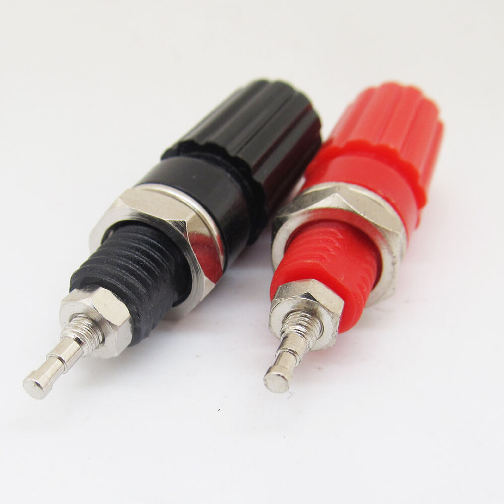 4pairs Copper 4mm Long Binding Post For 4mm Banana Plug Test Connectors R+B