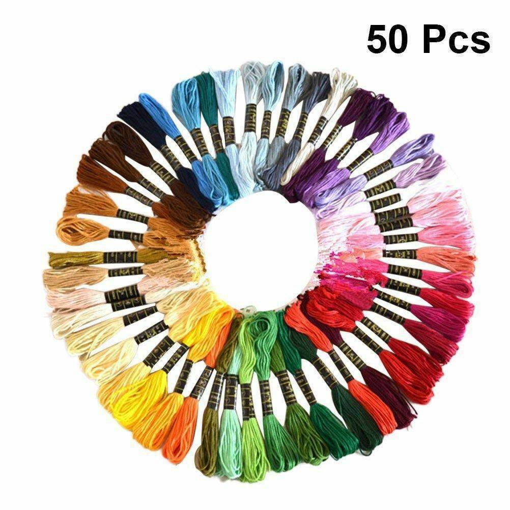 50x Cotton DMC Cross Floss Stitch Thread Embroidery Sewing Skeins Multi Colors ~