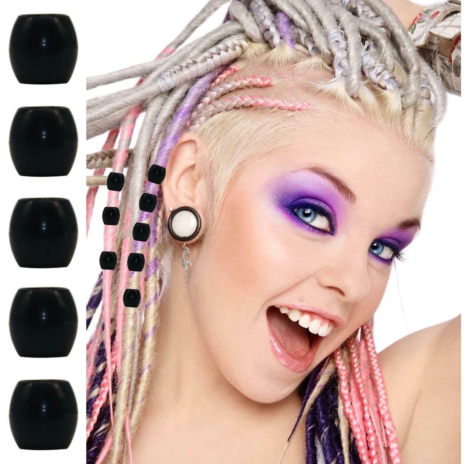 100-in-Pack Hair Beads Decoration Crafts Kit for Link Hair Party Dreadlock
