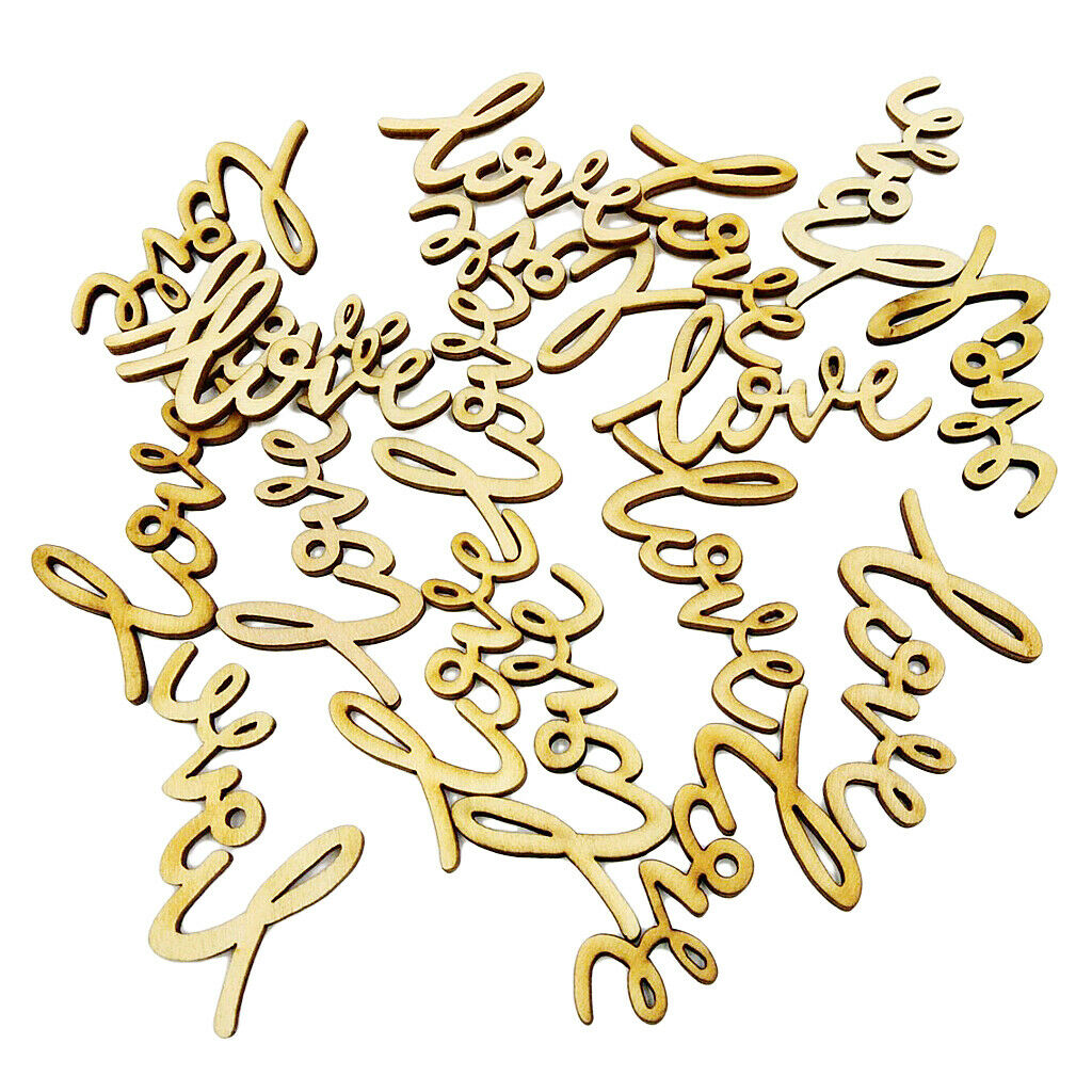36pcs natural unfinished wood love shape embellishment for DIY