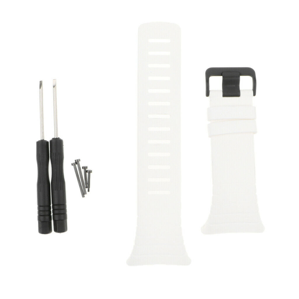 Silicone Wristband TPU Strap For Suunto Core Series Sport Watch Band white