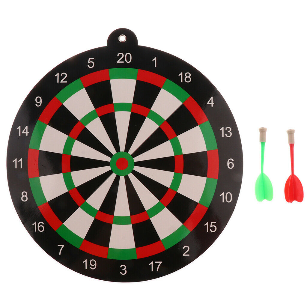 Children's magnetic dart game set with 9.45 inch dartboard and 2 light ones